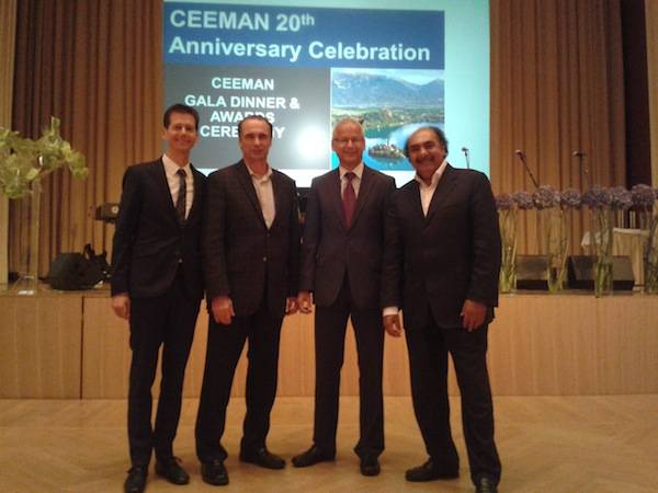 Left to Right: Mr. Stefan Leuenberger, Co-CEO of the HSO Wirtchaftsschule Schweiz, Dr. Henderson UGSM-Monarch Business School Switzerland, Dr. Rudi Kurz, Hochschule Pforzheim University Germany and Mr. Amyn Lalani, Dean of the Montreux School of Business Switzerland