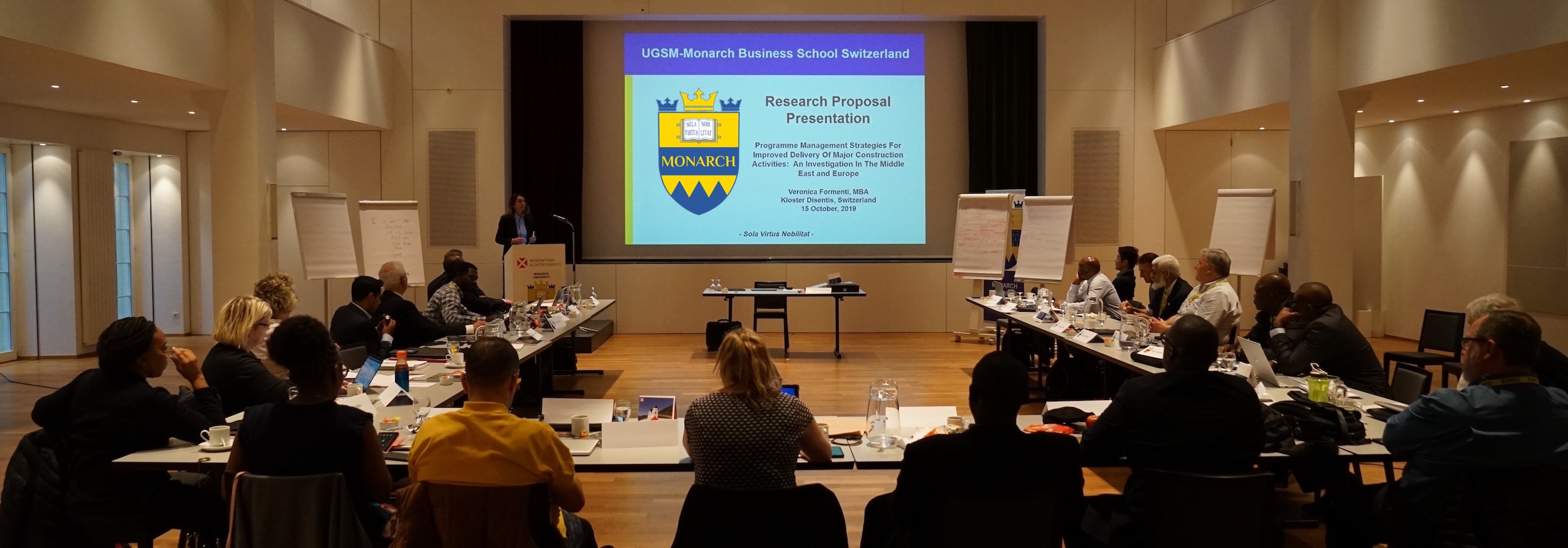 Research proposal presentation during a Monarch workshop in Disentis